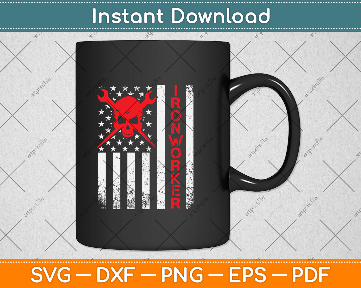 American Flag Ironworker Svg Png Dxf Digital Cutting File