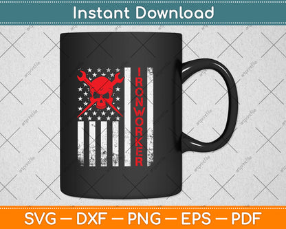 American Flag Ironworker Svg Png Dxf Digital Cutting File