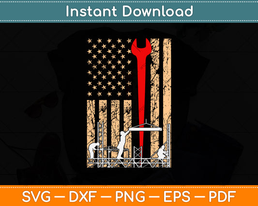 American Flag Ironworker Svg Png Dxf Digital Cutting File