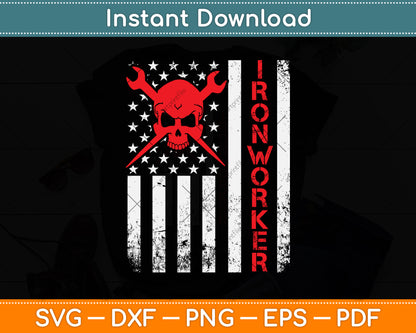 American Flag Ironworker Svg Png Dxf Digital Cutting File