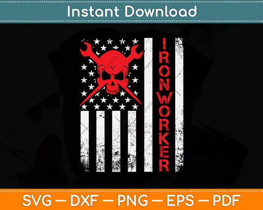 American Flag Ironworker Svg Png Dxf Digital Cutting File