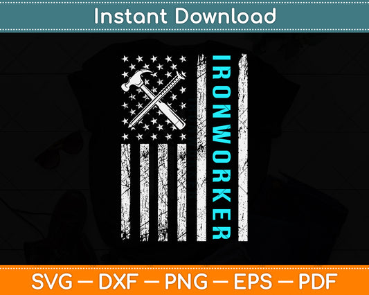 American Flag Ironworker Svg Png Dxf Digital Cutting File