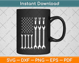American Flag Mechanic Patriotic Wrench Repairman Svg Png Dxf Digital Cutting File