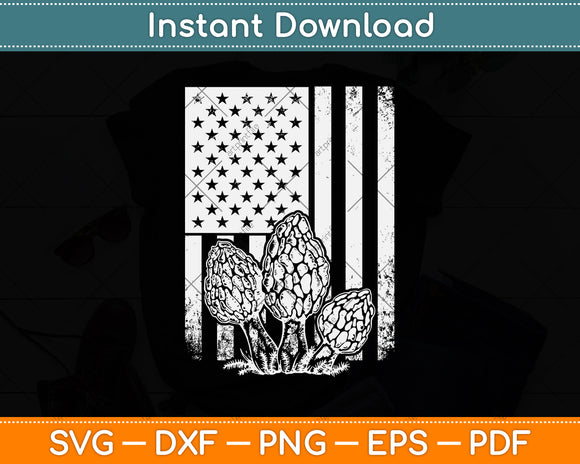 American Flag Morel Mushroom Svg Png Dxf Digital Cutting File