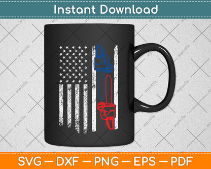 American Flag Patriotic Arborist Svg Png Dxf Digital Cutting File
