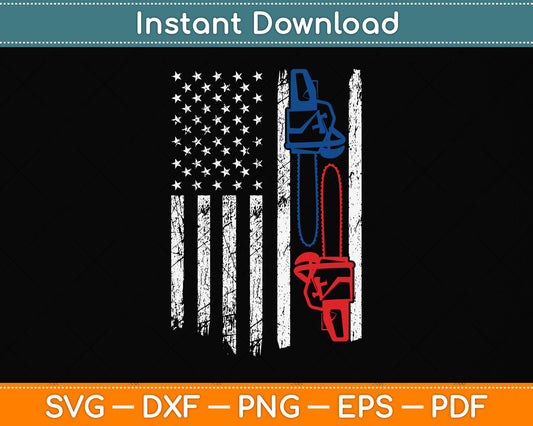 American Flag Patriotic Arborist Svg Png Dxf Digital Cutting File