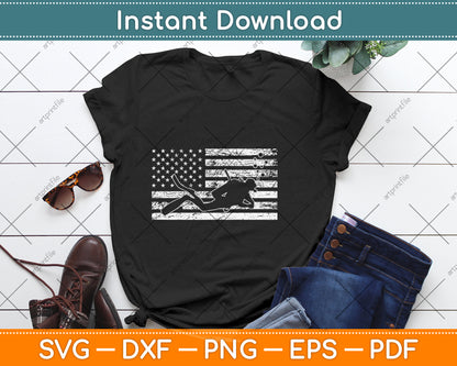 American Flag Scuba Diver Svg Png Dxf Digital Cutting File