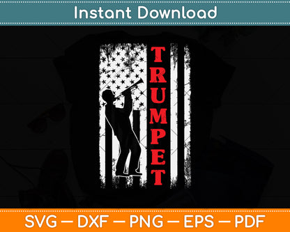 American Flag Trumpet Svg Png Dxf Digital Cutting File