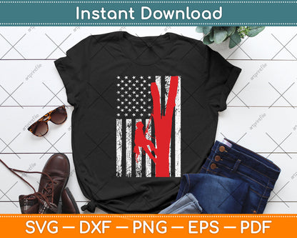 Arborist Patriotic Gift Distressed American Flag 4th of July Svg Png Dxf Cutting File