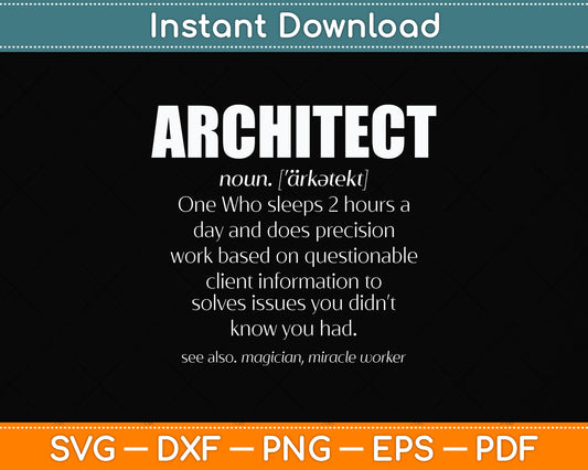Architect Definition Svg Design Digital Cutting File