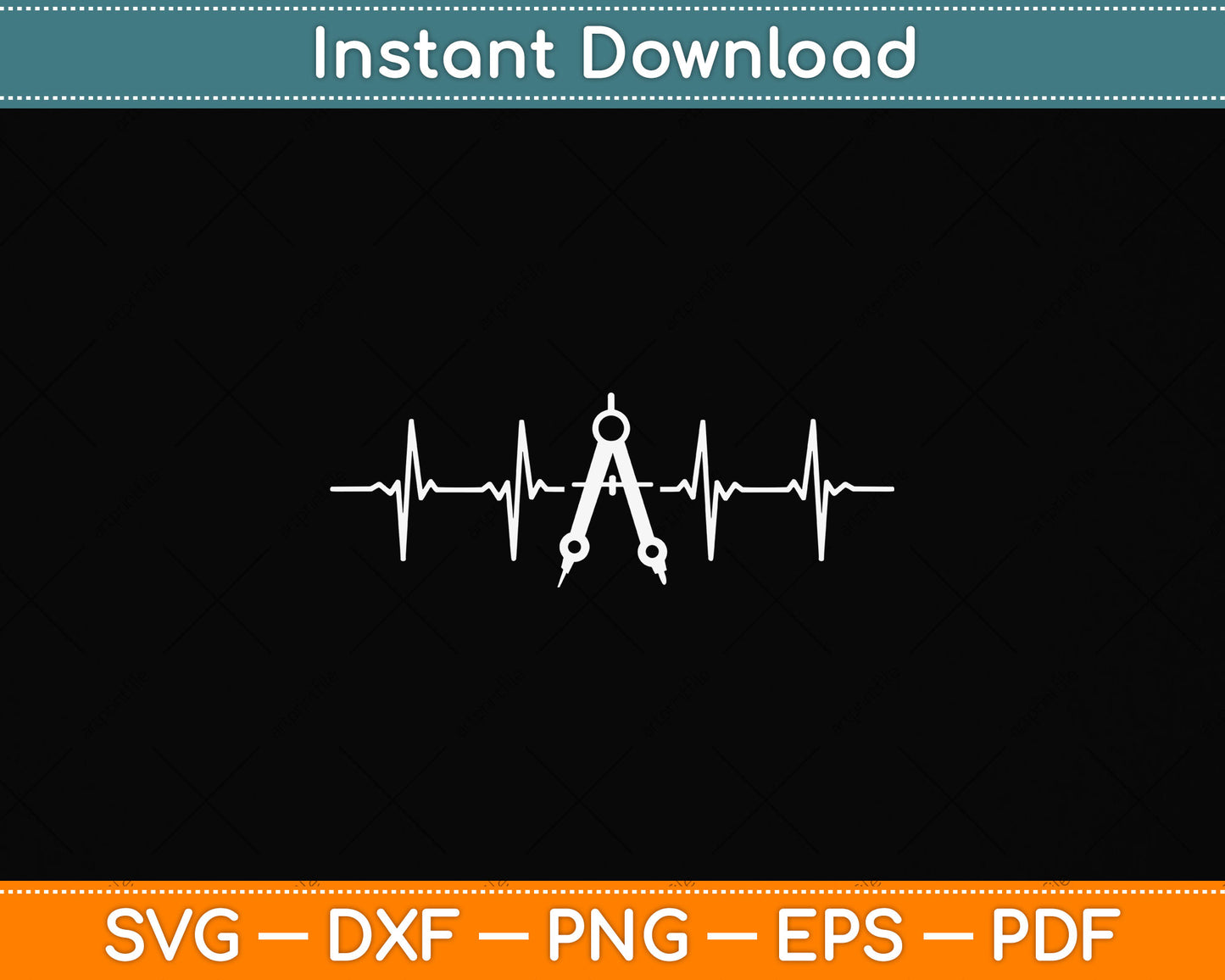 Architect Tool Heartbeat Svg Png Dxf Digital Cutting File
