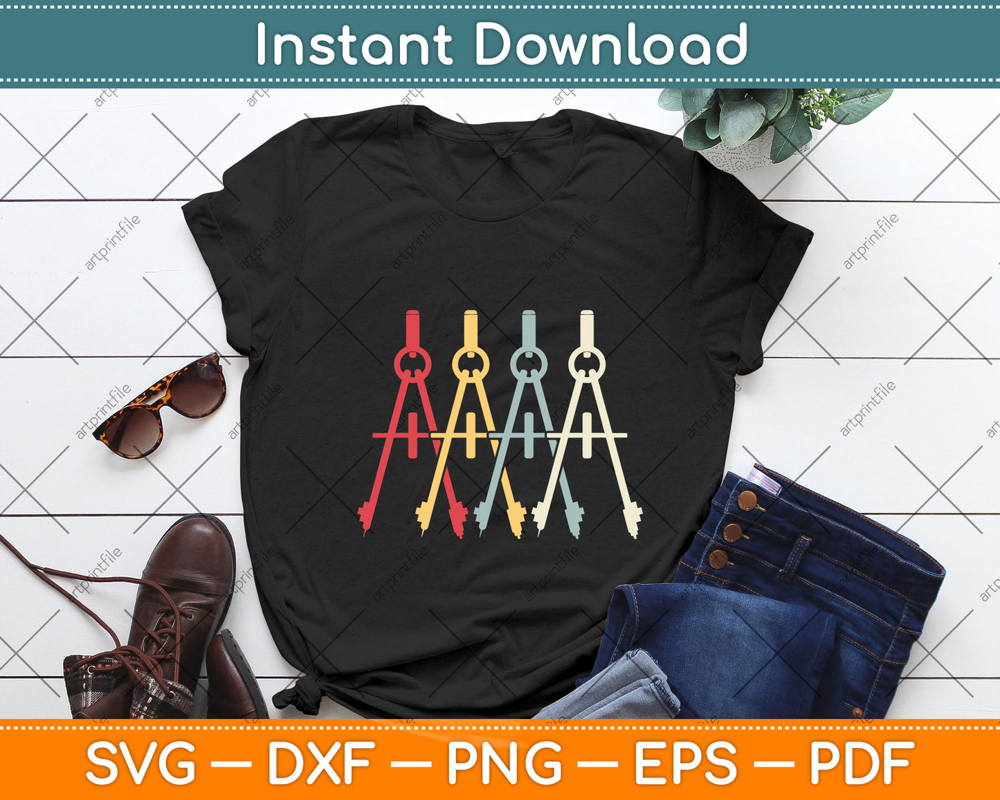 Architecture Drafting Student Compass Architect Tools Svg Png Dxf Digital Cutting File