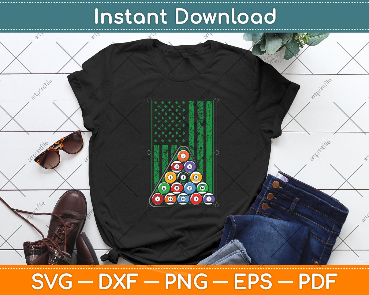 Billiard Rack USA American Flag Billiards Player Snooker Svg Cut File ...
