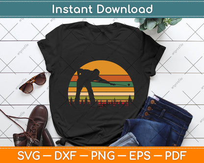 Billiards Player Retro Vintage Sports Pool Snooker Svg Png Dxf Digital Cutting File