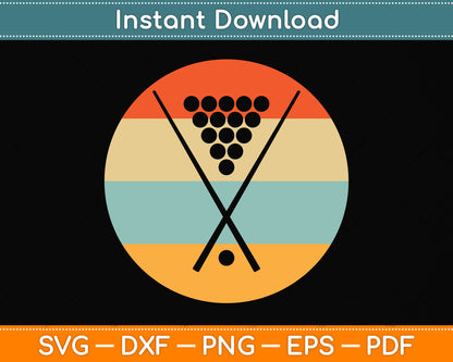 Vintage Retro Pool Billiards Svg Png Dxf Digital Cutting File