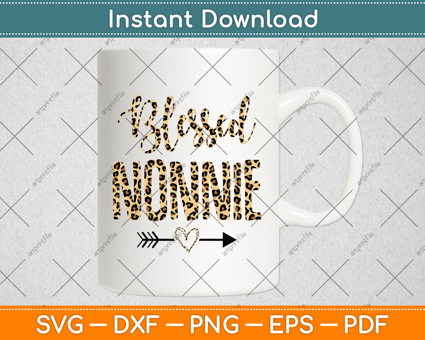 Blessed Nonnie Leopard Mother’s Day 2023 Svg Png Dxf Digital Cutting File