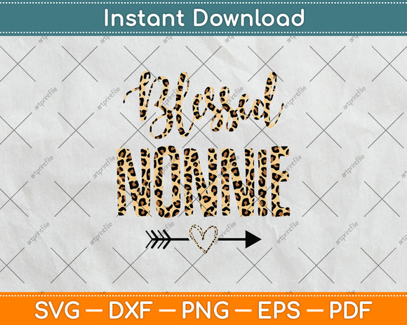 Blessed Nonnie Leopard Mother’s Day 2023 Svg Png Dxf Digital Cutting File