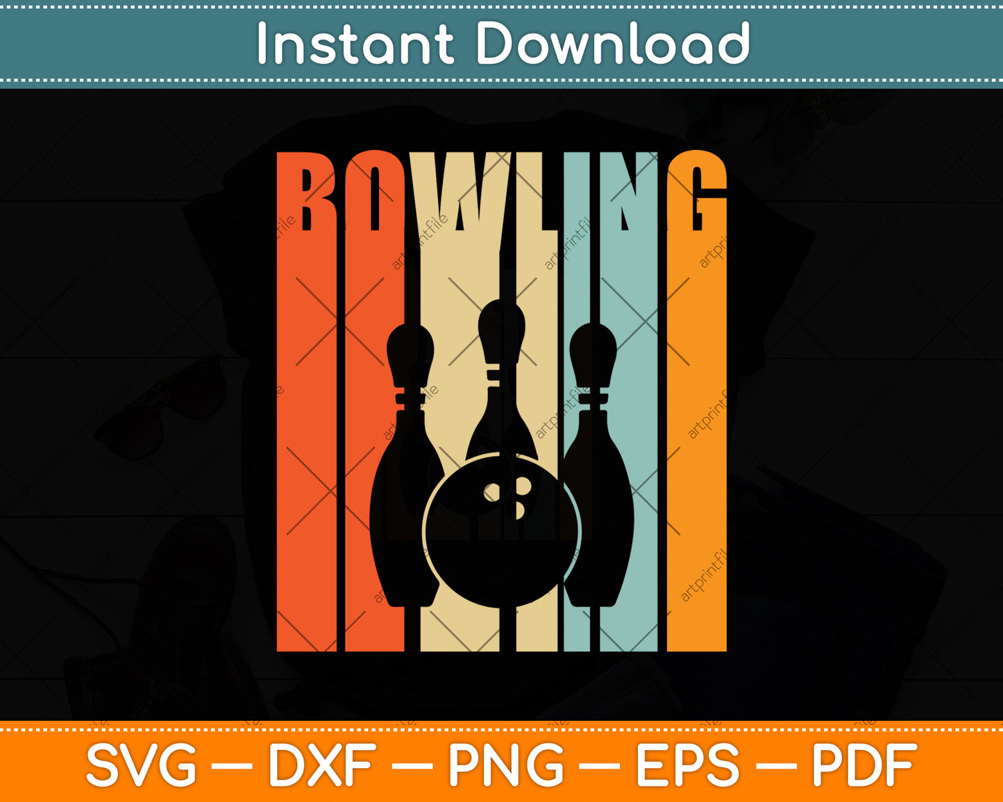 Bowling Bowler Retro Bowling Ball Bowling Svg Png Dxf Digital Cutting File
