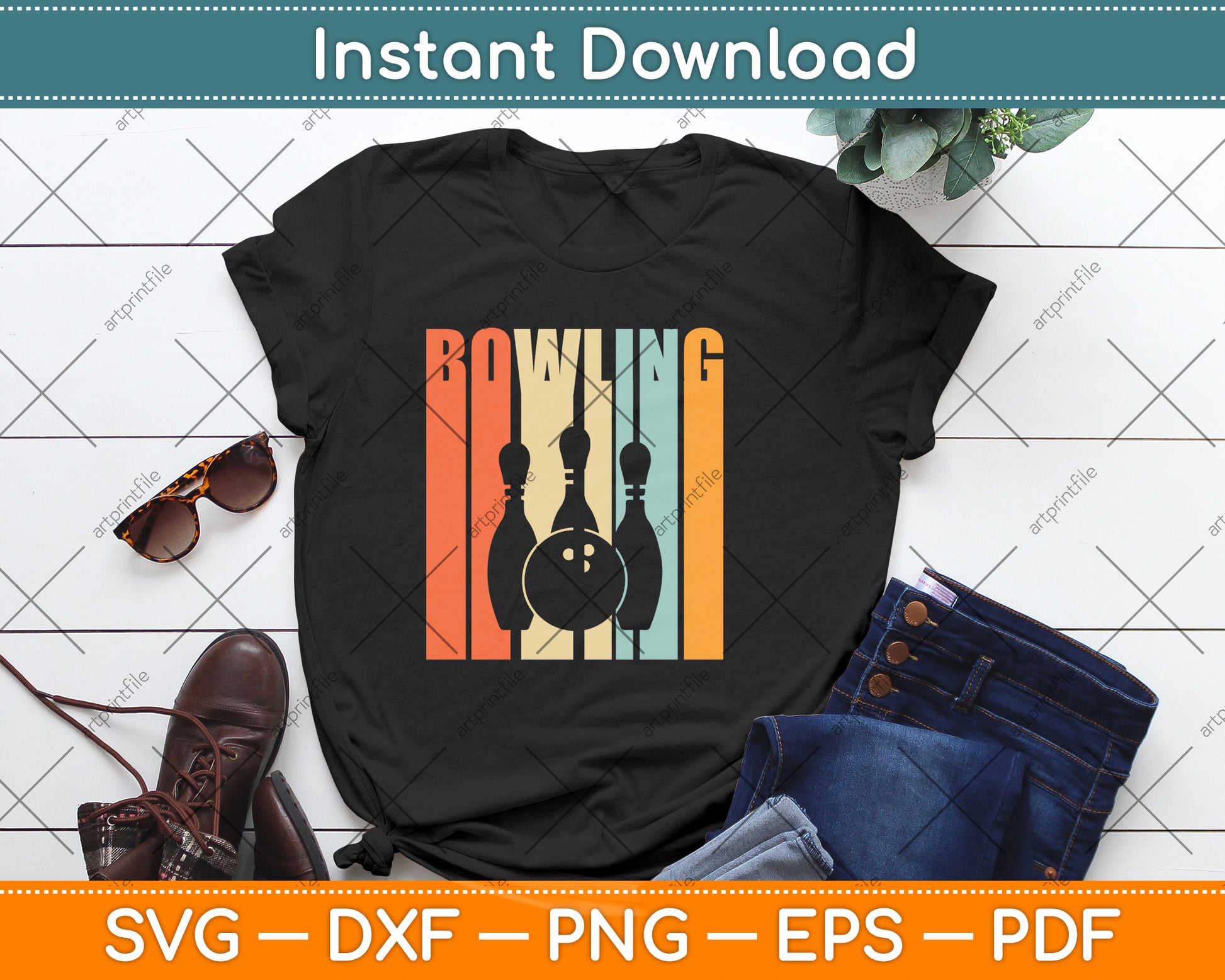 Bowling Bowler Retro Bowling Ball Bowling Svg Png Dxf Digital Cutting File