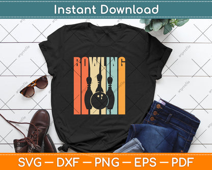 Bowling Bowler Retro Bowling Ball Bowling Svg Png Dxf Digital Cutting File