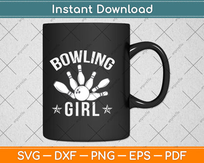 Bowling Girl Funny Svg Png Dxf Digital Cutting File