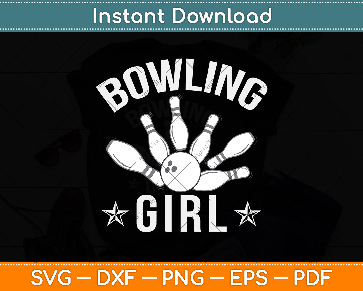 Bowling Girl Funny Svg Png Dxf Digital Cutting File