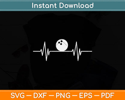 Bowling Heartbeat Funny Svg Png Dxf Digital Cutting File