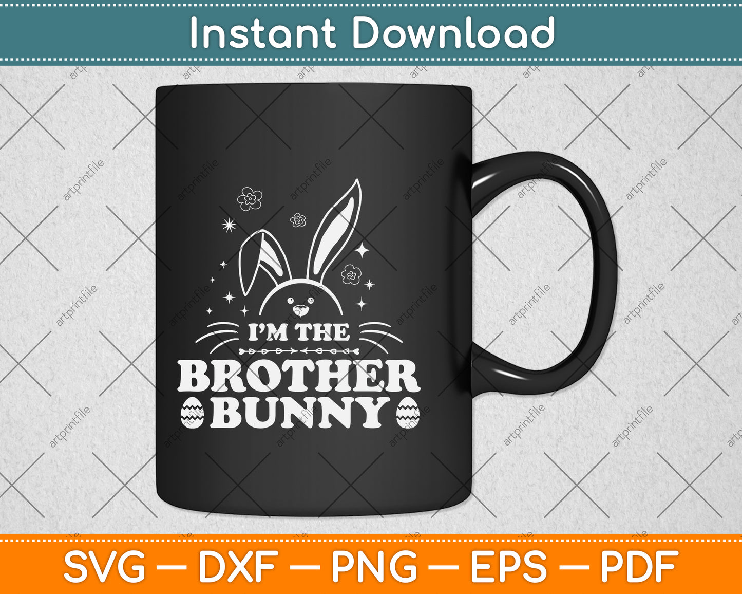 Brother Bunny Rabbit Easter Svg Png Dxf Digital Cutting File