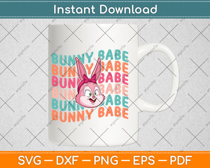 Bunny Babe Easter Sunday Svg Png Dxf Digital Cutting File