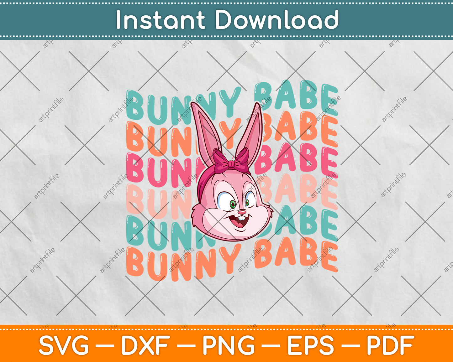 Bunny Babe Easter Sunday Svg Png Dxf Digital Cutting File