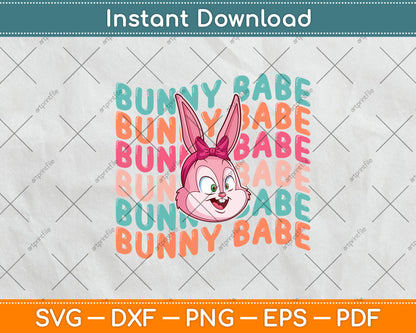 Bunny Babe Easter Sunday Svg Png Dxf Digital Cutting File