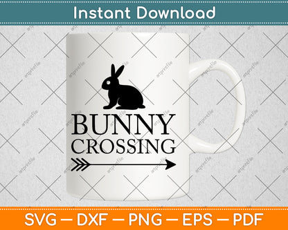 Bunny Crossing Easter Sunday Svg Png Dxf Digital Cutting File
