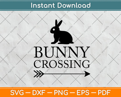 Bunny Crossing Easter Sunday Svg Png Dxf Digital Cutting File