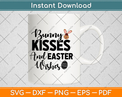 Bunny Kisses And Easter Wishes Svg Png Dxf Digital Cutting File