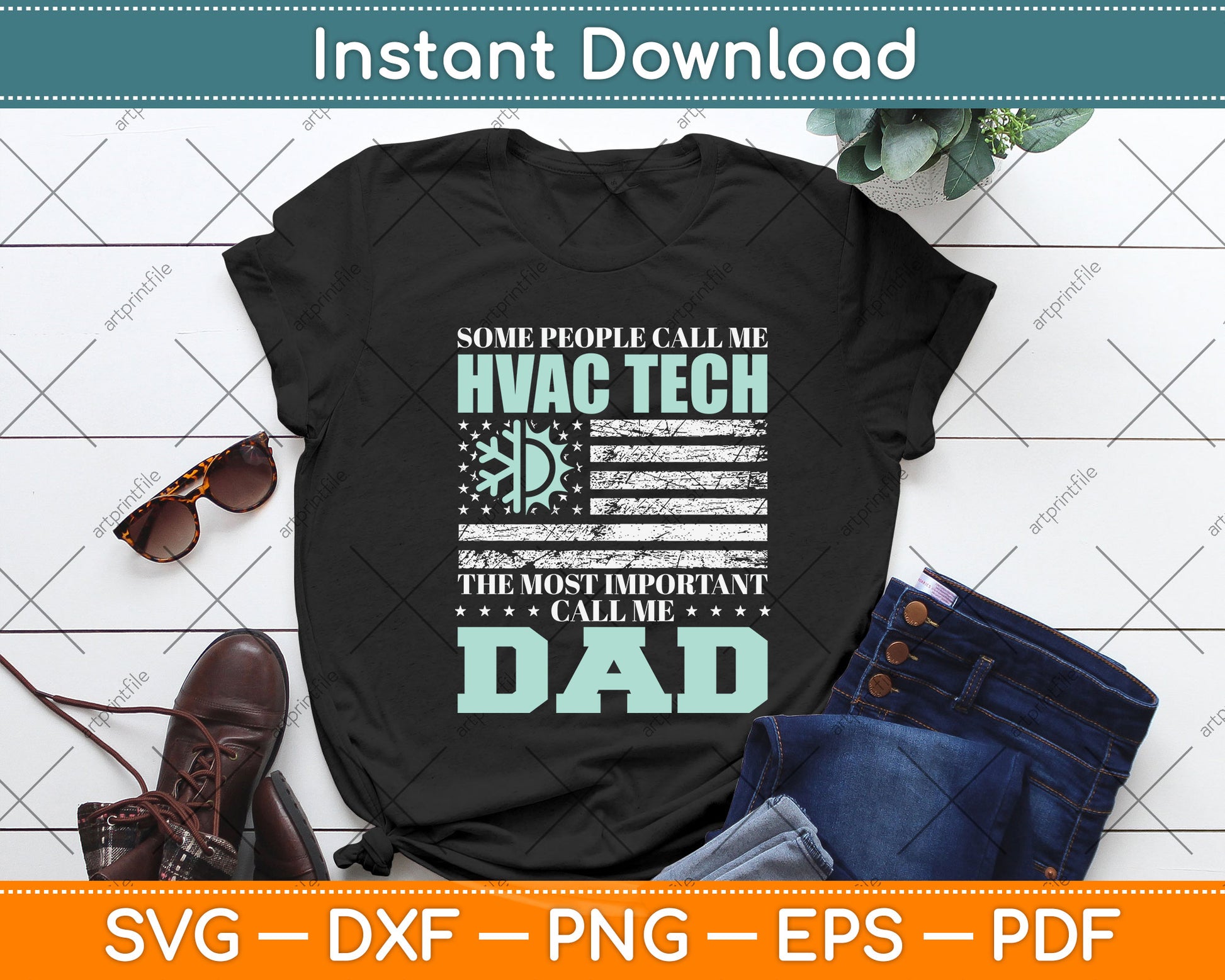 Call Me Dad HVAC Tech Funny HVAC Technician Father's Day Svg Digital Cutting File