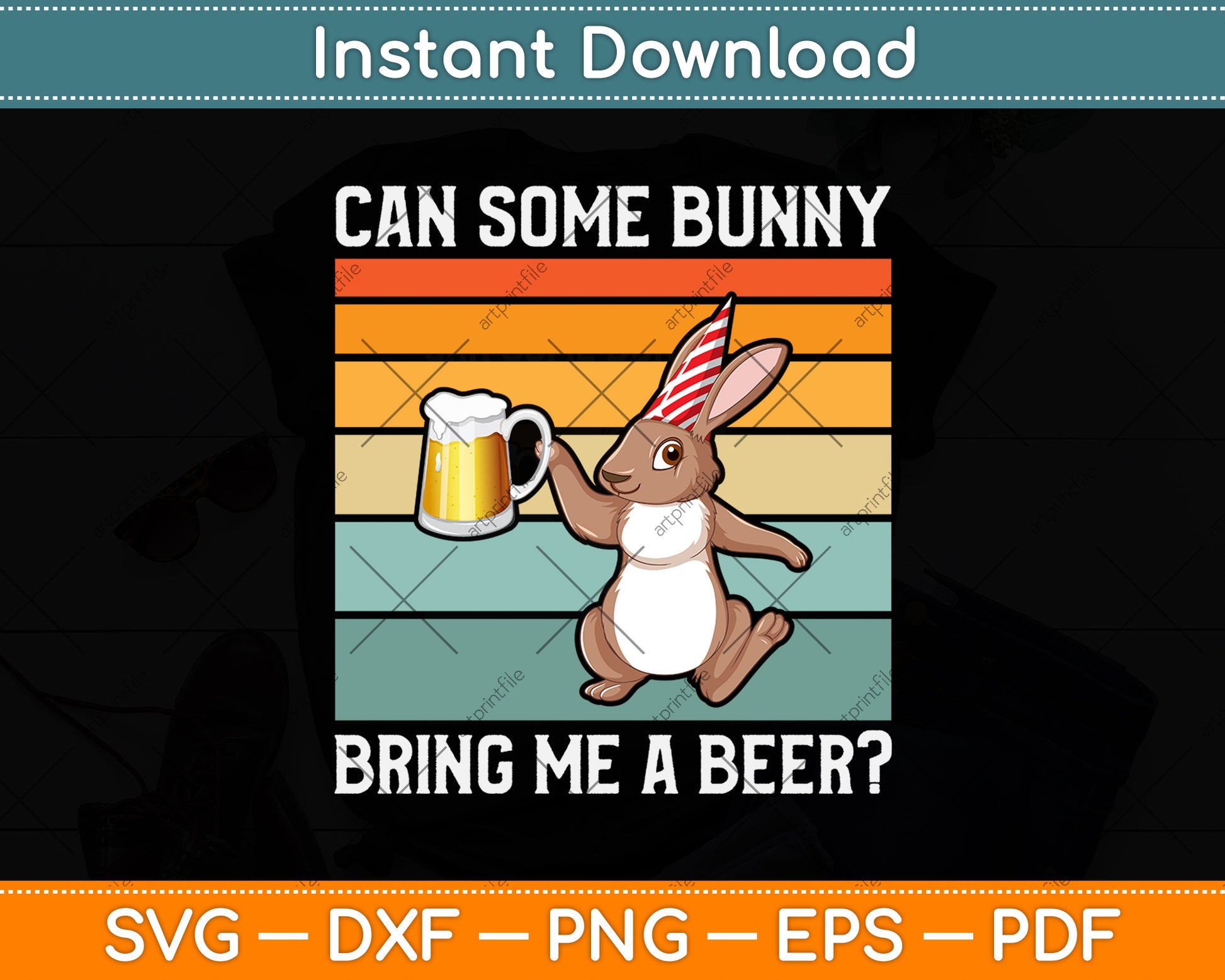 Can Some Bunny Bring Me A Beer Funny Easter Day Vintage Svg Png Dxf Cutting File