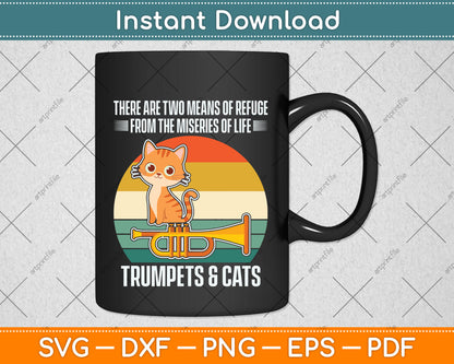 Cat Lover Trumpet Player Saying Trumpeter And Cat Svg Png Dxf Digital Cutting File
