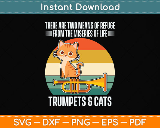 Cat Lover Trumpet Player Saying Trumpeter And Cat Svg Png Dxf Digital Cutting File