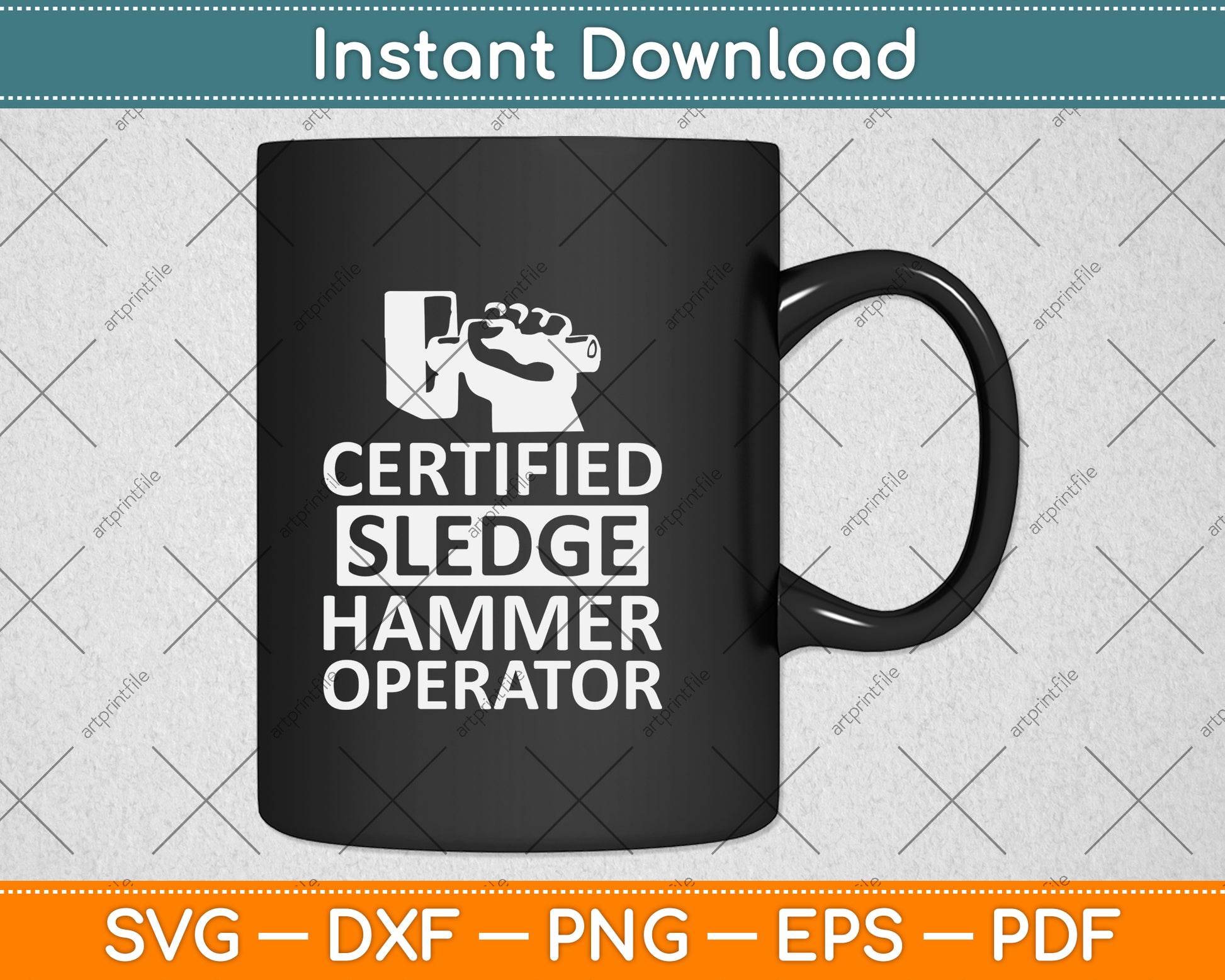 Certified Sledge Hammer Operator Funny Ironworker Svg Png Dxf Digital Cutting File