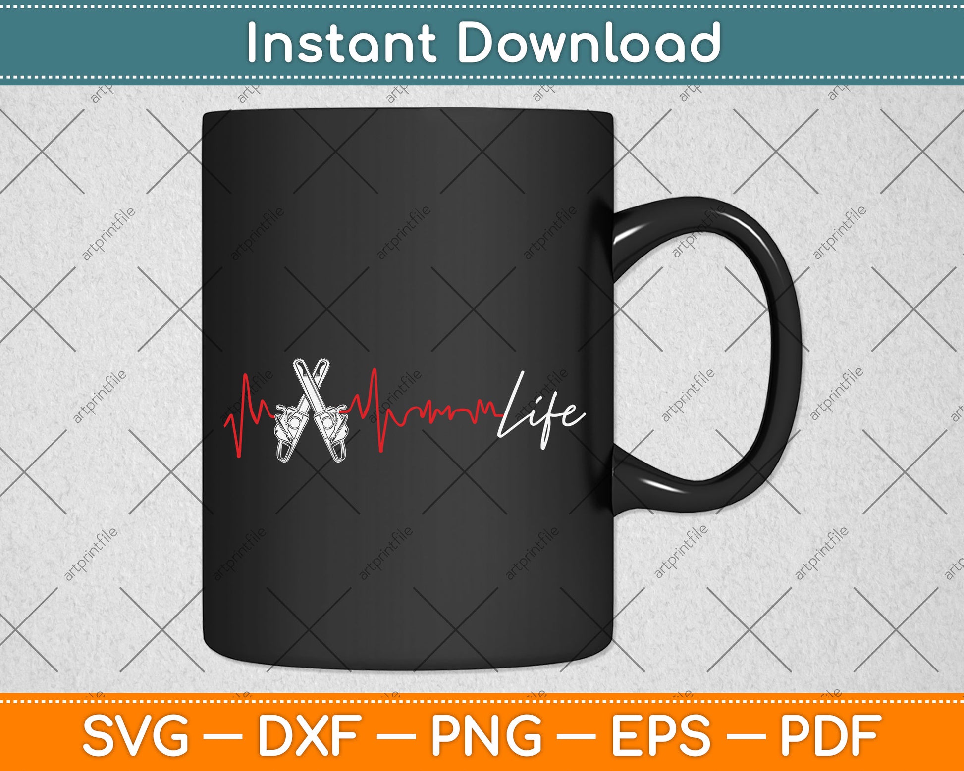 Chainsaw Life Heartbeat Svg Png Dxf Digital Cutting File