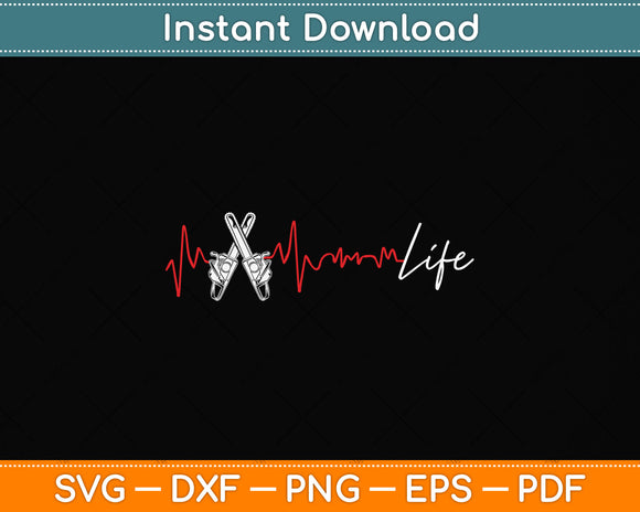 Chainsaw Life Heartbeat Svg Png Dxf Digital Cutting File