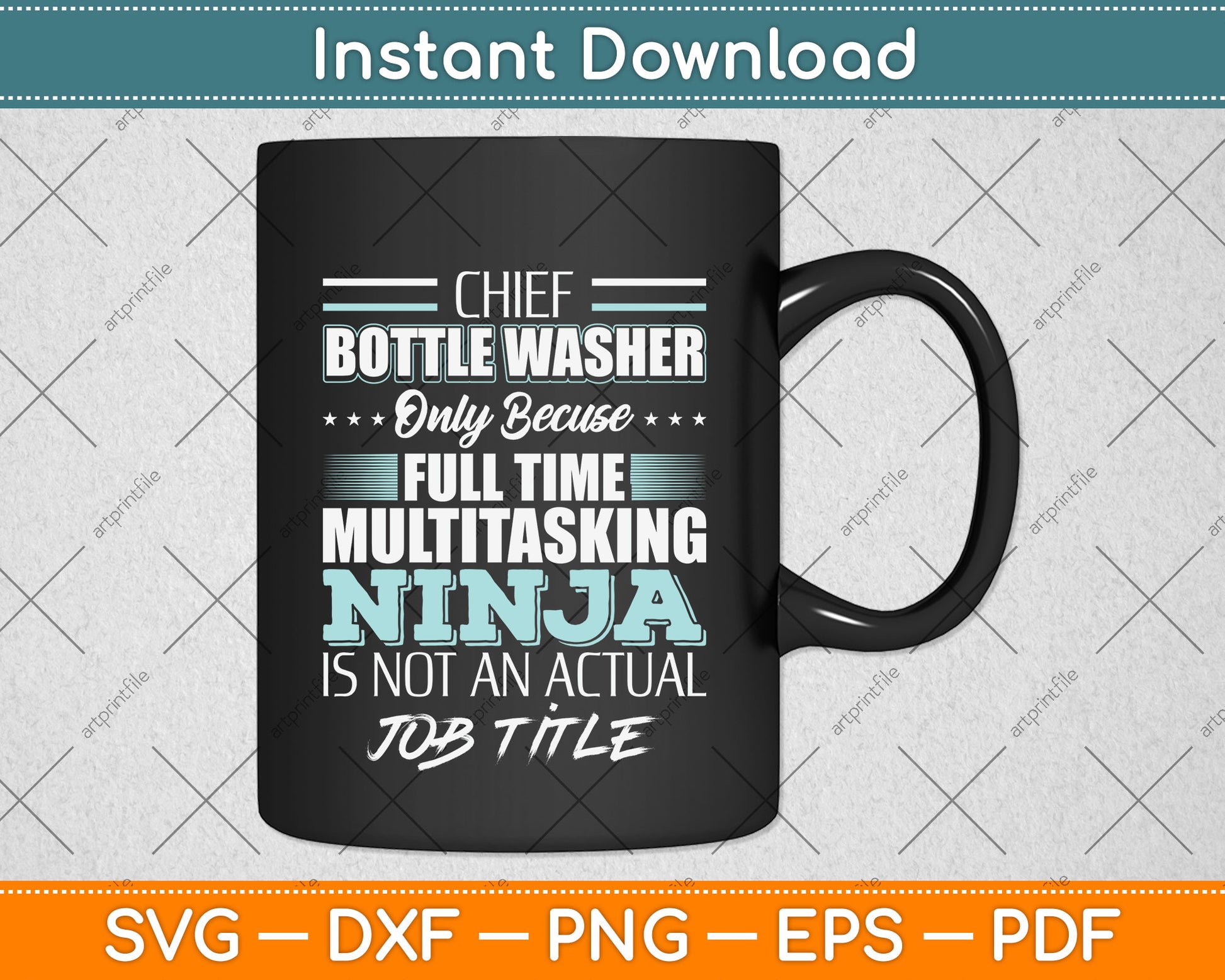 Chief Bottle Washer Job Title - Funny Chief Bottle Cleaner Svg Png Dxf Cutting File