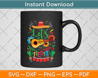 Cinco De Mayo Mexican Guitar Cactus Svg Png Dxf Digital Cutting File