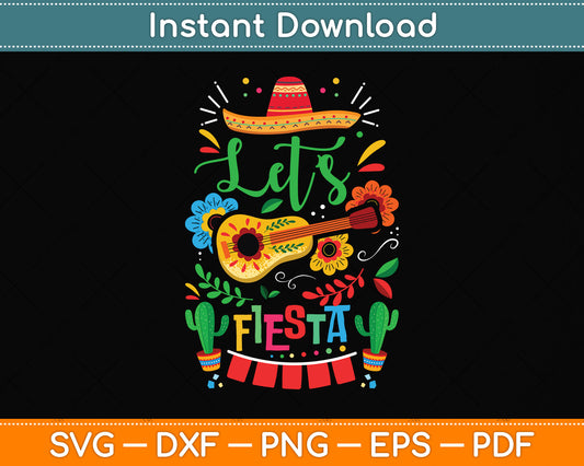 Cinco De Mayo Mexican Guitar Cactus Svg Png Dxf Digital Cutting File