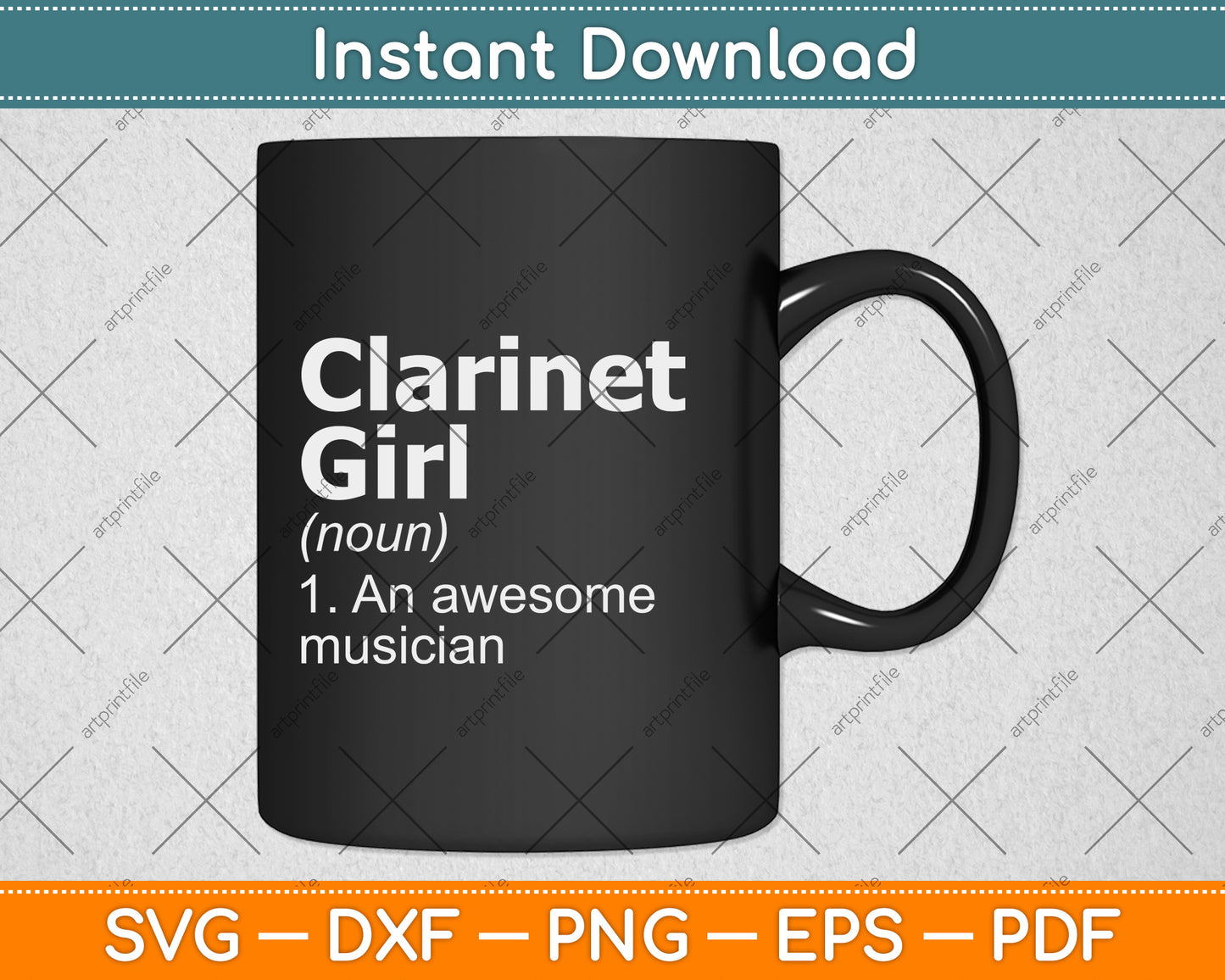 Clarinet Girl Definition Funny Svg Png Dxf Digital Cutting File