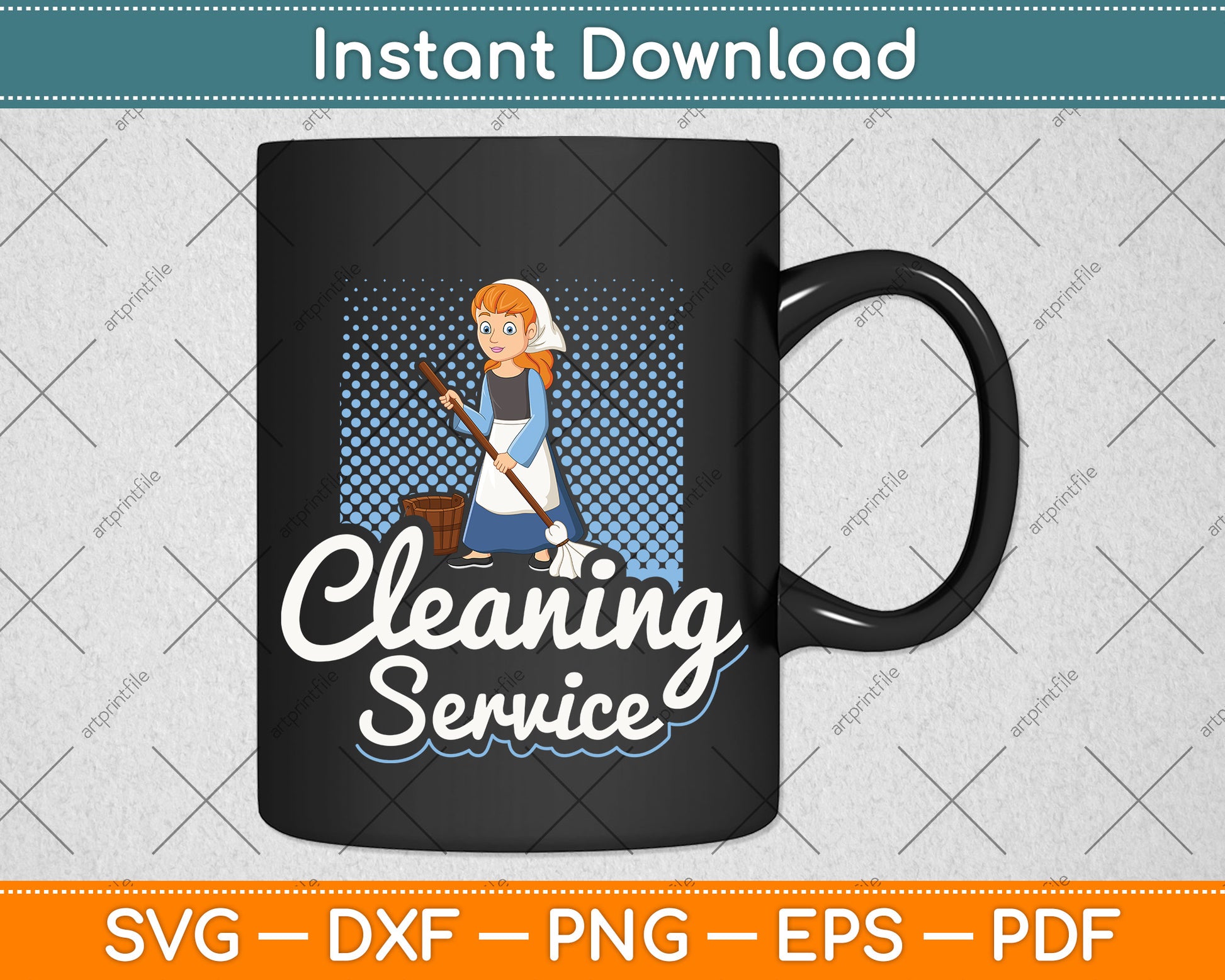 Cleaning Service - Houseworker Housekeeper Housewife Svg Png Dxf Digital Cutting File