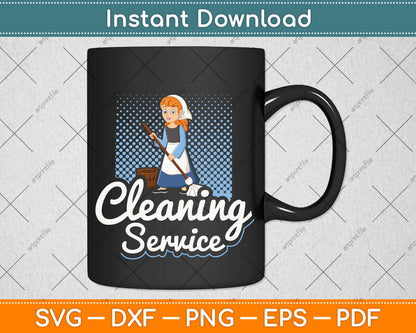 Cleaning Service - Houseworker Housekeeper Housewife Svg Png Dxf Digital Cutting File