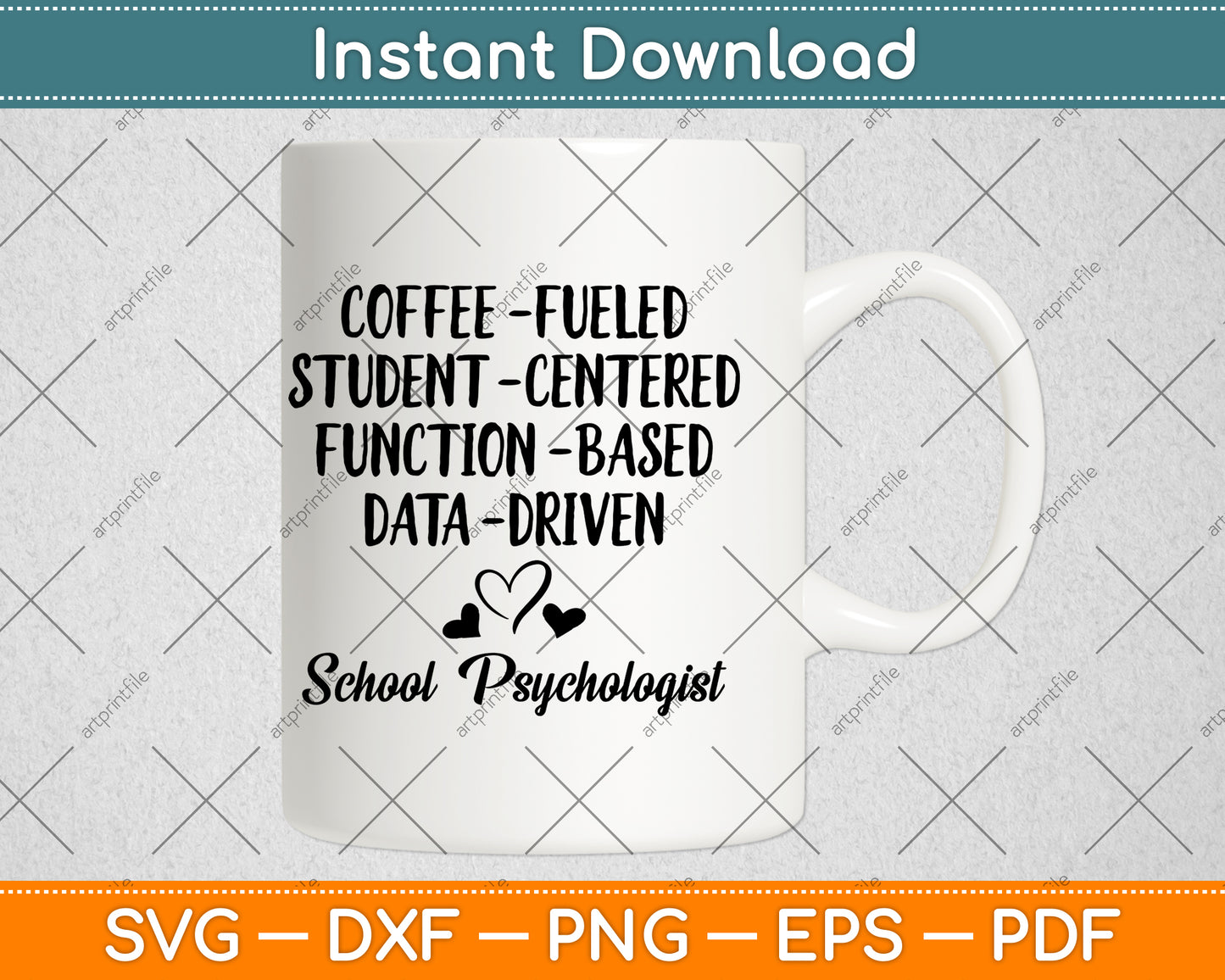 Coffee Fueled Student Centered Funny School Psychologist Svg Png Dxf Cutting File