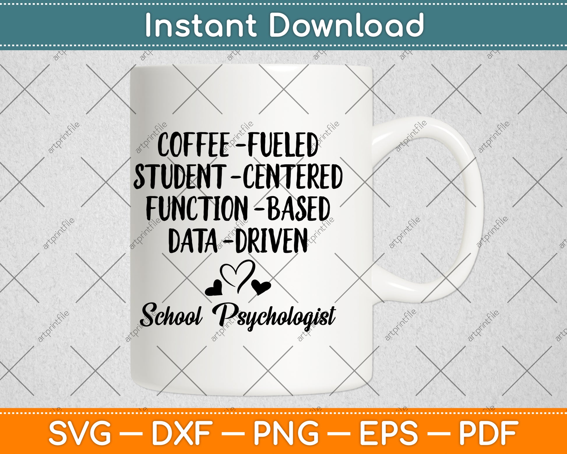 Coffee Fueled Student Centered Funny School Psychologist Svg Png Dxf Cutting File