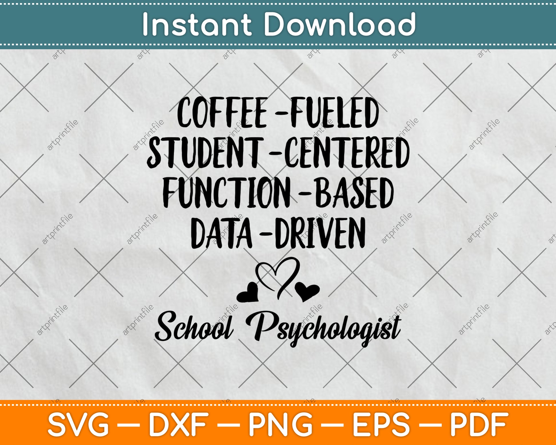 Coffee Fueled Student Centered Funny School Psychologist Svg Png Dxf Cutting File